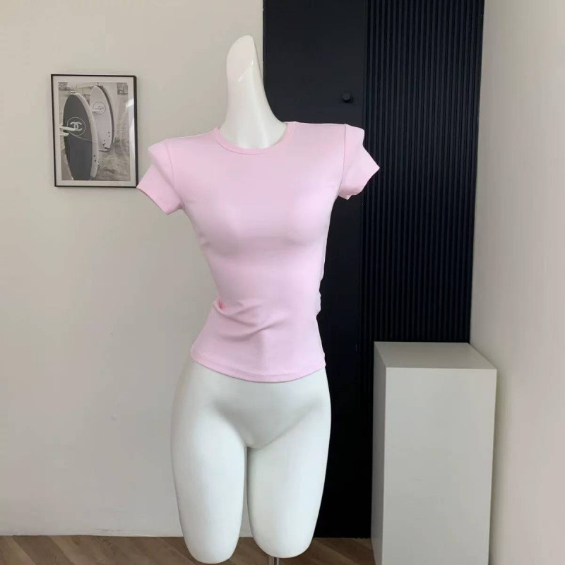 핑크 [만화 허리 티셔츠를 입으세요]