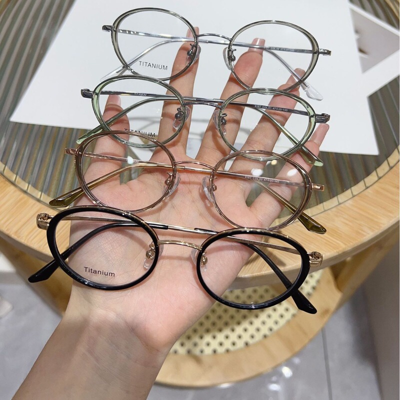 Oval small frame ultra light titanium frame plain face small glasses frame trend fashion glasses frame glasses frame wholesale 918T