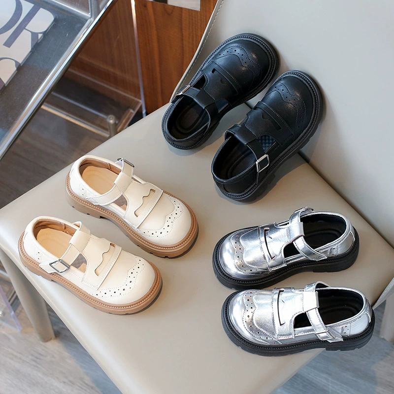 Детские кожаные туфли в британском стиле, осень 2025 года, для мальчиков и девочек, школьная обувь для начальной и средней школы, в наличии.