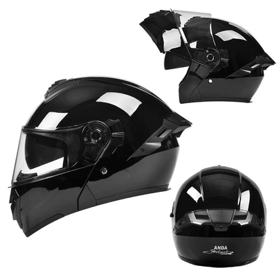 Motorcycle Safety Supplies – Helmet - bright-black-3c-certification-class-a-high-definition-mirror-m-suitable-for-head-circumference-57-58