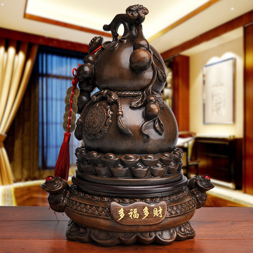 Home living room ornaments, resin crafts wholesale, rich fortune, fortune, gourd rotating ornaments, Chinese style ornaments