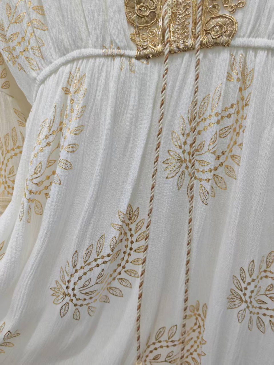 New Women's Fashion Malay Indonesian Muslim Robe Fashionable Gold Embroidered Dress_ecoleips.com