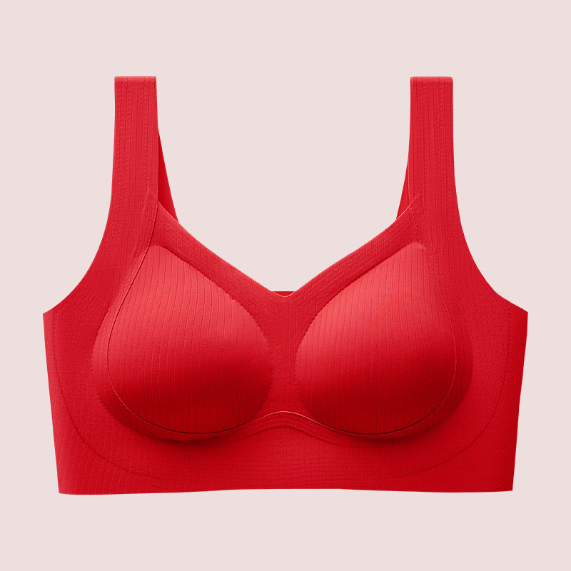 Reunir la hermosa espalda, sujetador estilo chaleco de gran tamaño, copa fija, pechos, pechos grandes, sujetador para dormir sin costuras, mujeres