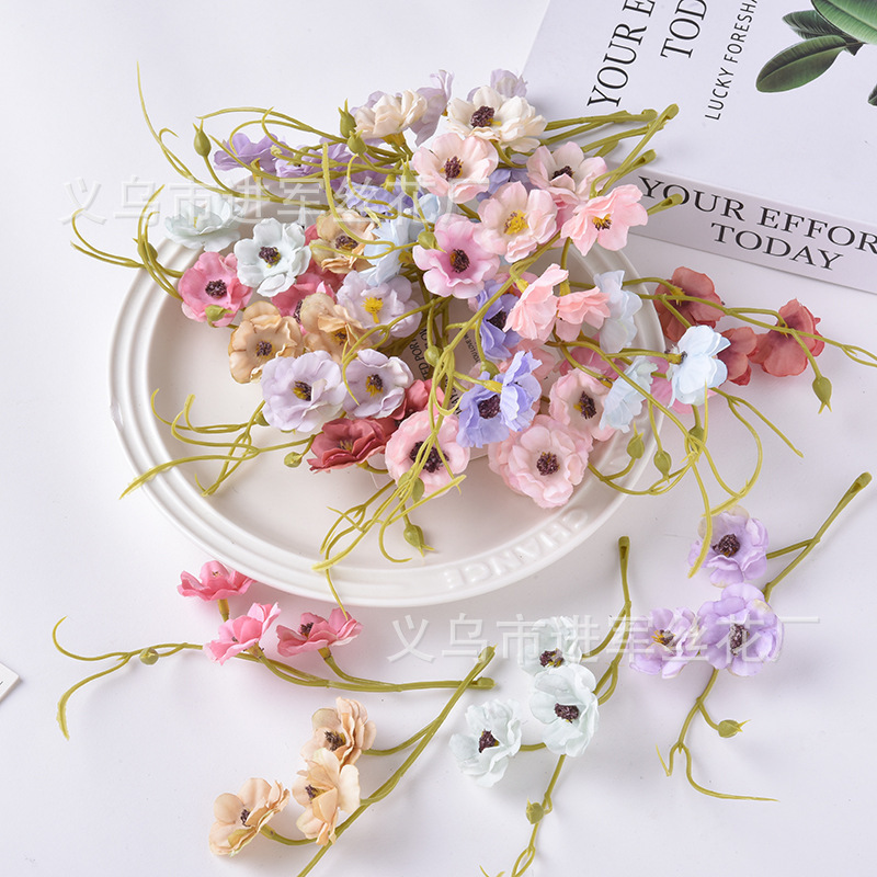 Imitation flower three Daisy accessories DIY handmade wreath wedding venue decoration fake flower Home flower arrangement