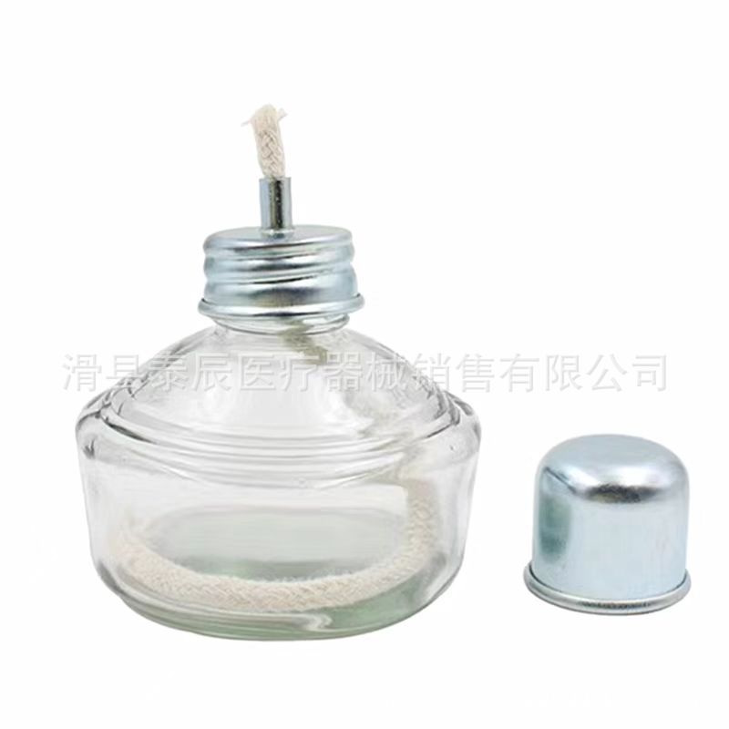 Odontología con lámpara de alcohol cubierta Kangtian lámpara de alcohol lámpara experimental de vidrio espeso 100ml lámpara de alcohol