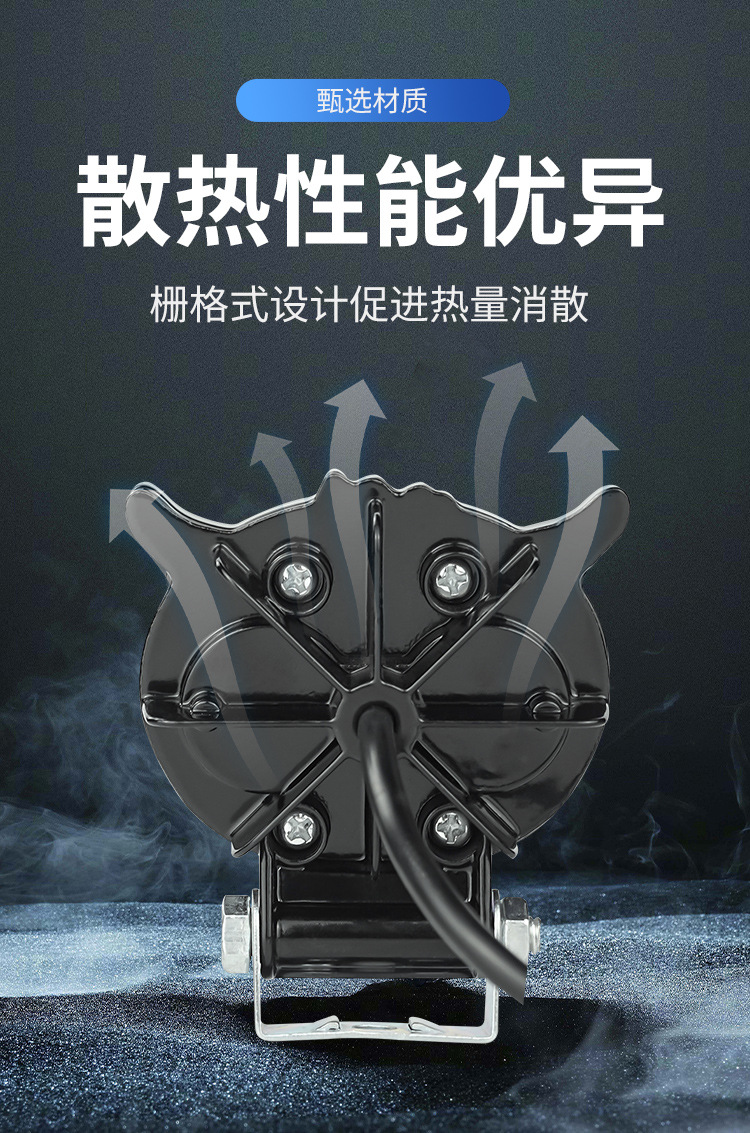 In-Stock 45mm Electric Vehicle Spotlight, White and Yellow Dual-Color, 18W High Brightness, Dual-Eye Road Lighting Owl Spot Light