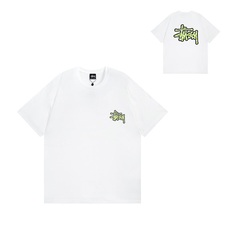 国境を越えた卸売りstyスチュアート黒8クラシック24ss半袖純綿夏ゆるいtシャツ男女同金|undefined