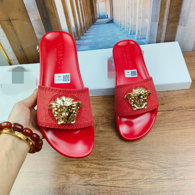 柬埔寨越南跨境2025新款夏季休闲外穿瓦萨琪金属美人头男女款拖鞋