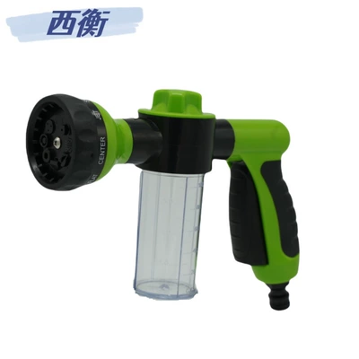 High-Pressure Car Wash Foam Garden Water Gun Garden Gardening Flower Watering Tool 9 Functions Abs Plastic Garden Water Gun Green (High pressure car wash water gun) - 9-function-green-foam-pot-water-gun