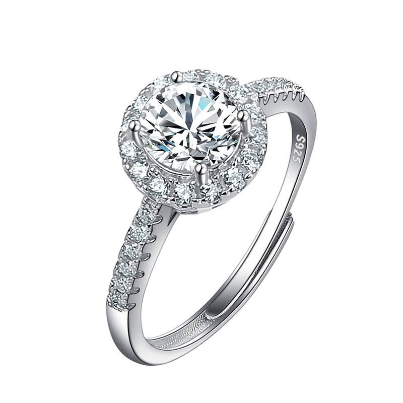 Ядили Live explosion Мосан Stone Diamond Ring Factory Direct Selling One Carat High -end Live Eight Heart Eight Arrow Ring
