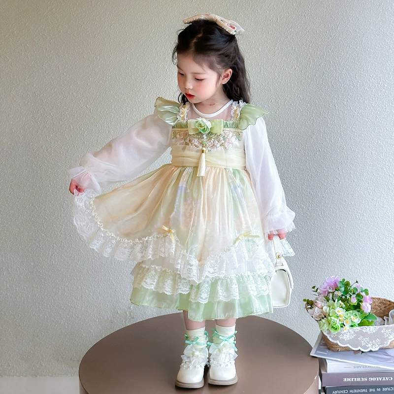 Demi-season small princess costume, children's dress, Lolita style, western style, tulle