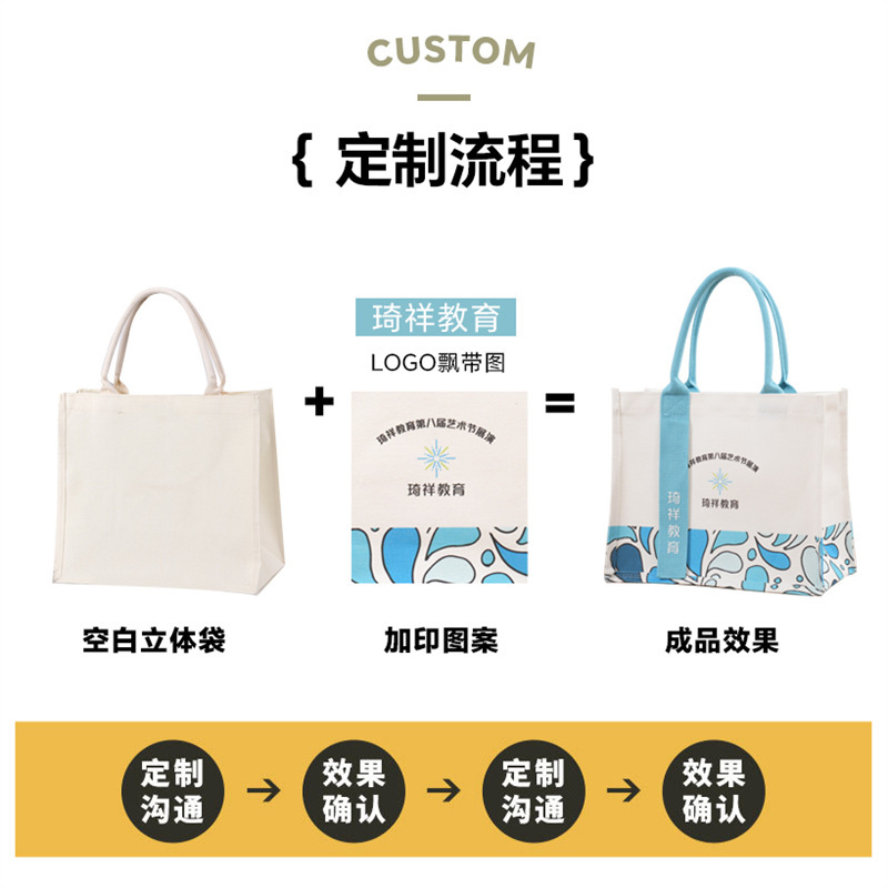 キャンバスバッグカスタム高級立体モリス手提げ袋ギフトバッグ企業広告キャンバスバッグ印刷ロゴ図|undefined