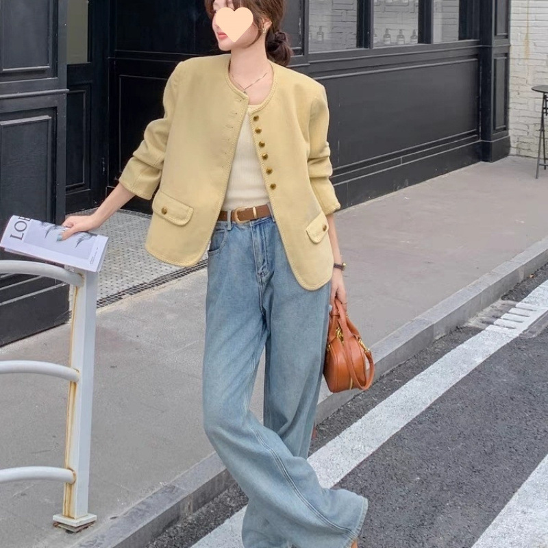 黄色小香风外套女春秋2025年新款高级感时髦洋气质感小众设计上衣|undefined