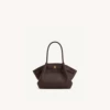 Dark coffee color litchi pattern