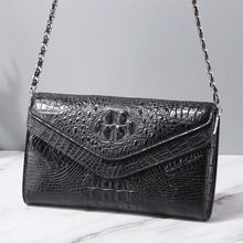 泰国鳄鱼皮女包2024新款潮百搭大牌真皮包包链条包女斜挎小包批发