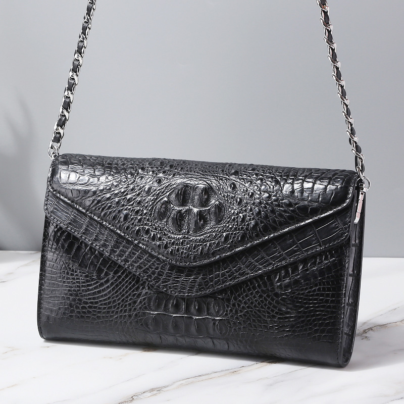 泰国鳄鱼皮女包2024新款潮百搭大牌真皮包包链条包女斜挎小包批发