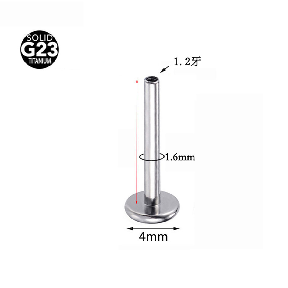 G23 Titanium Alloy M9 Threaded Rod 1.2/1.014/16G Bone Internal Thread Lip F136 Ear Stud Base_voghion.com