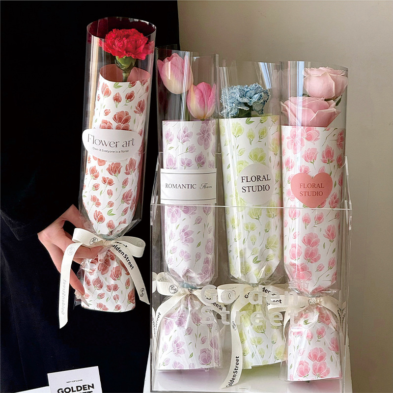Nuevo ramo pegatinas autoadhesivas en inglés pegatinas de flores etiquetas LOGO floristería de viscosa floral material de embalaje lote de bricolaje image 5