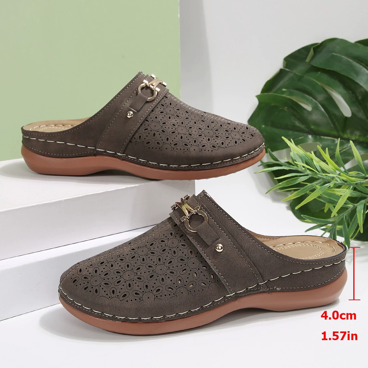 Summer slippers platform for leisure, plus size