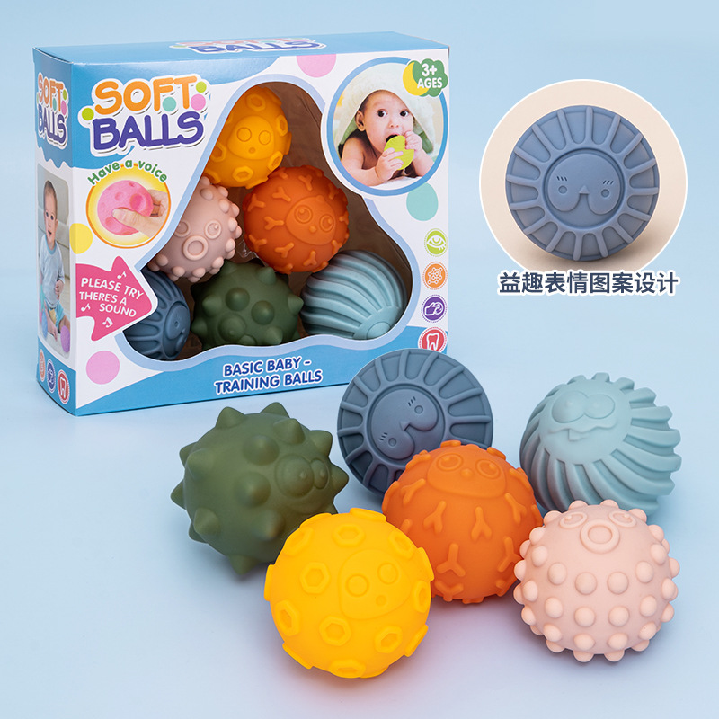 Bola de mano de goma suave bebé juguete masaje percepción pellizco llamado bola táctil traje 3-6 meses bebé mano bola