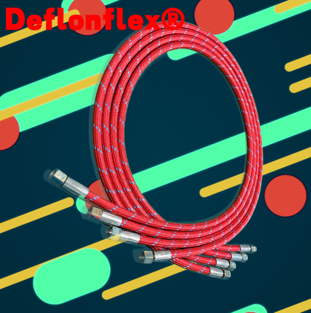 厂家供应8*4.5耐高温高压四氟模温总成管棉线编织铁氟龙模温机管