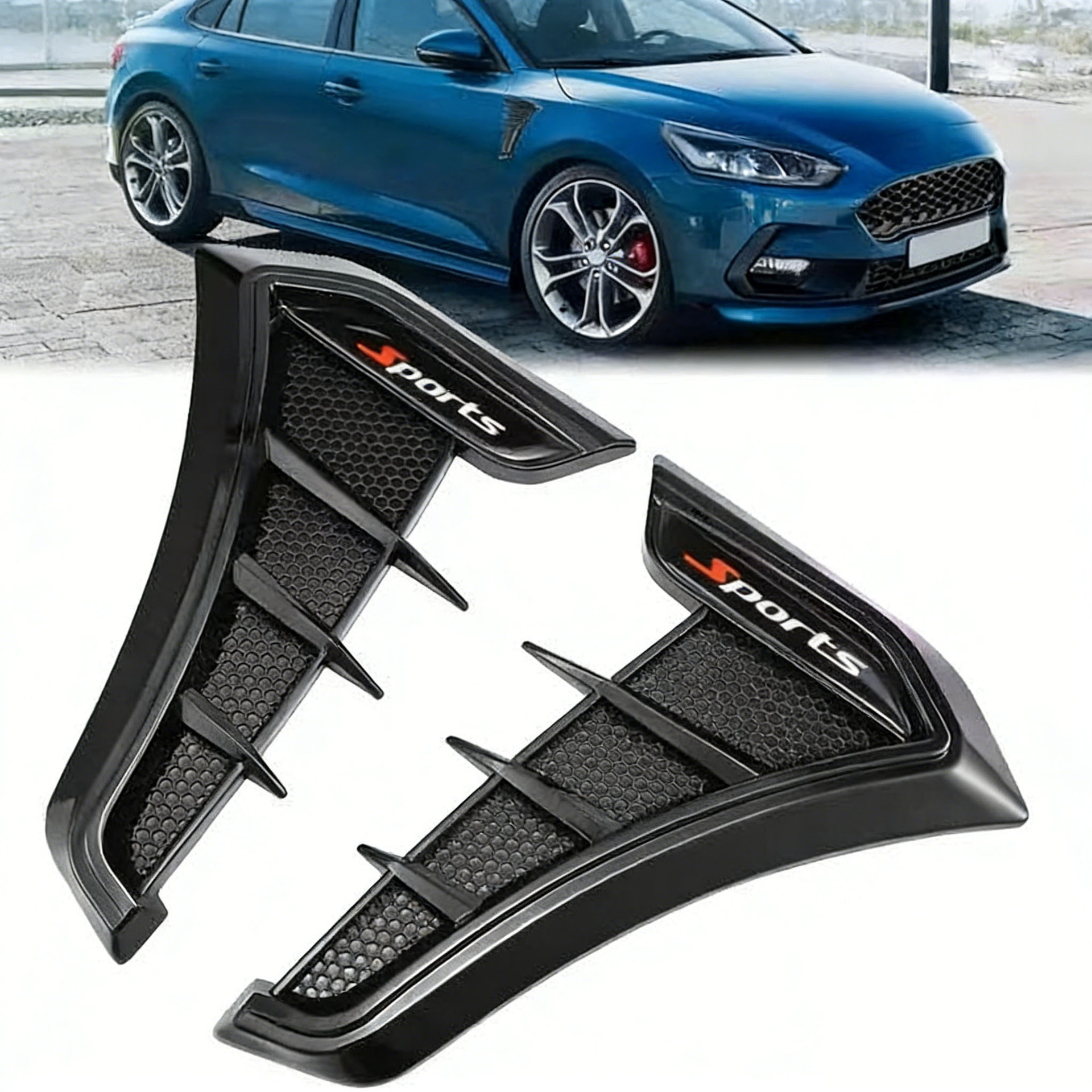 Car Simulation Shark Gill Fender Wing Modification Car Sticker Shark Fin Decorative Sticker Sealing Sticker Dropshipping