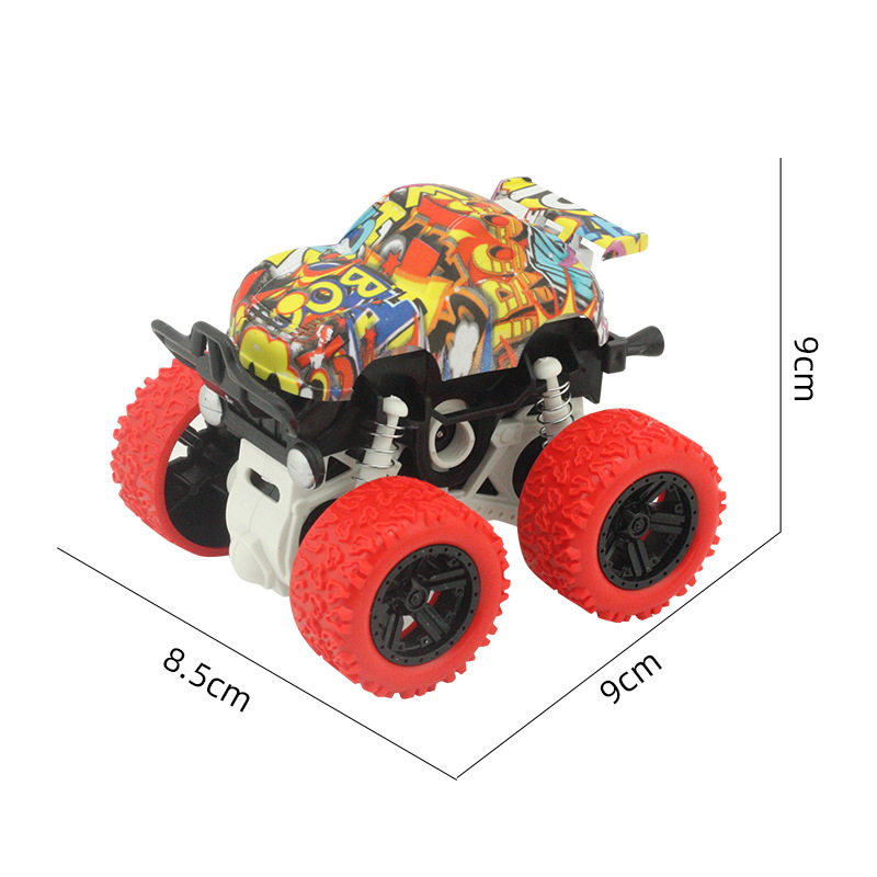 Juguete para niños tracción en las cuatro ruedas truco de inercia modelo de vehículo todoterreno niño juguete graffiti puesto de coche resistente a la caída al por mayor