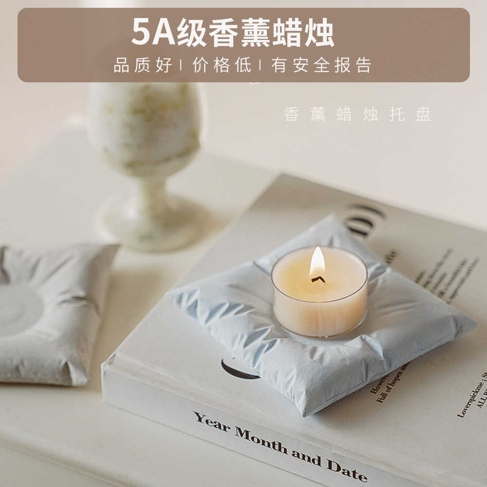 Bandeja de velas de aromaterapia, candelabro de yeso de viento, decoración, regalo de decoración, soporte inferior de base de vela de nicho de sentido avanzado