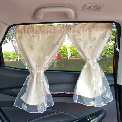 Car curtains side curtain wind suction cup - little-daisy-double-opening-sunshade-suction-cup
