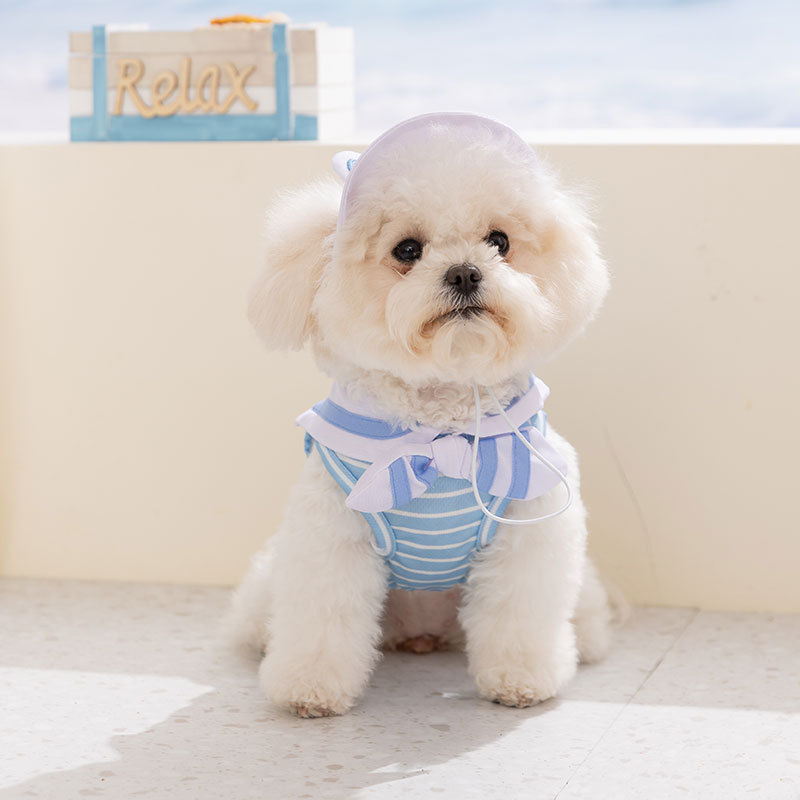 26 primavera y verano pareja de collar de marina que osos Teddy chaleco vestido gato ropa de perro ropa de mascotas image 4