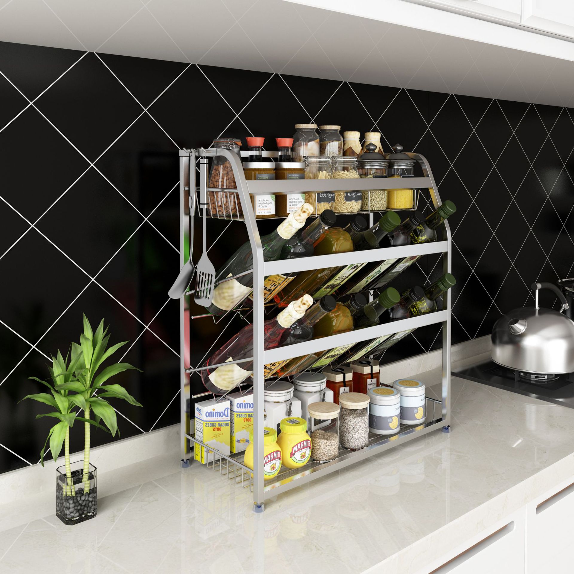 사각 튜브 (업그레이드)-45cm (4 층 테이블)