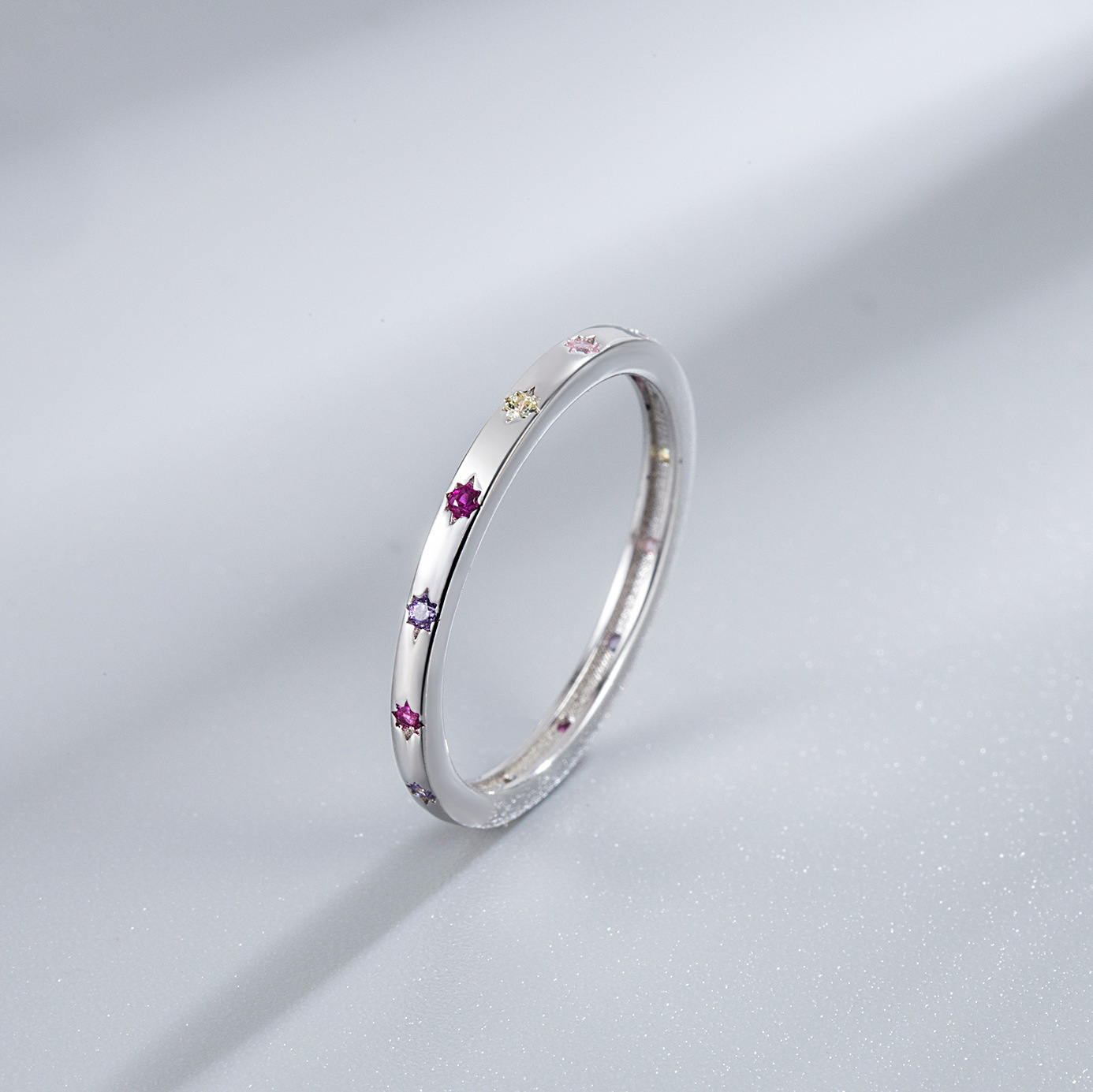 2g Weight Zircon Inlay Material Rings Classification 925 Sterling Silver Zircon Star Rings 925 Sterling Silver Rings