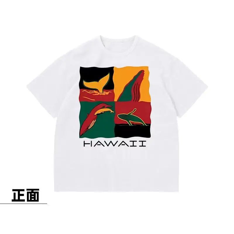 Heavy Cotton Cotton Ocean Whale Print Boys Girls T-Shirt Top