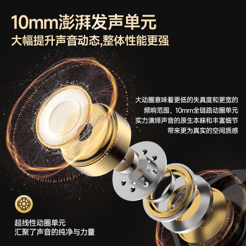 跨境一圈二铁电竞入耳挂耳式有线耳机六单元游戏音乐HIFI直播耳机|undefined