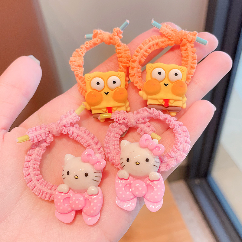 Nuevo bebé lindo banda de goma de alta apariencia conjunto de tocado durable Las niñas no lastiman la banda de pelo de los niños de la cuerda del lazo del pelo tamaño pequeño