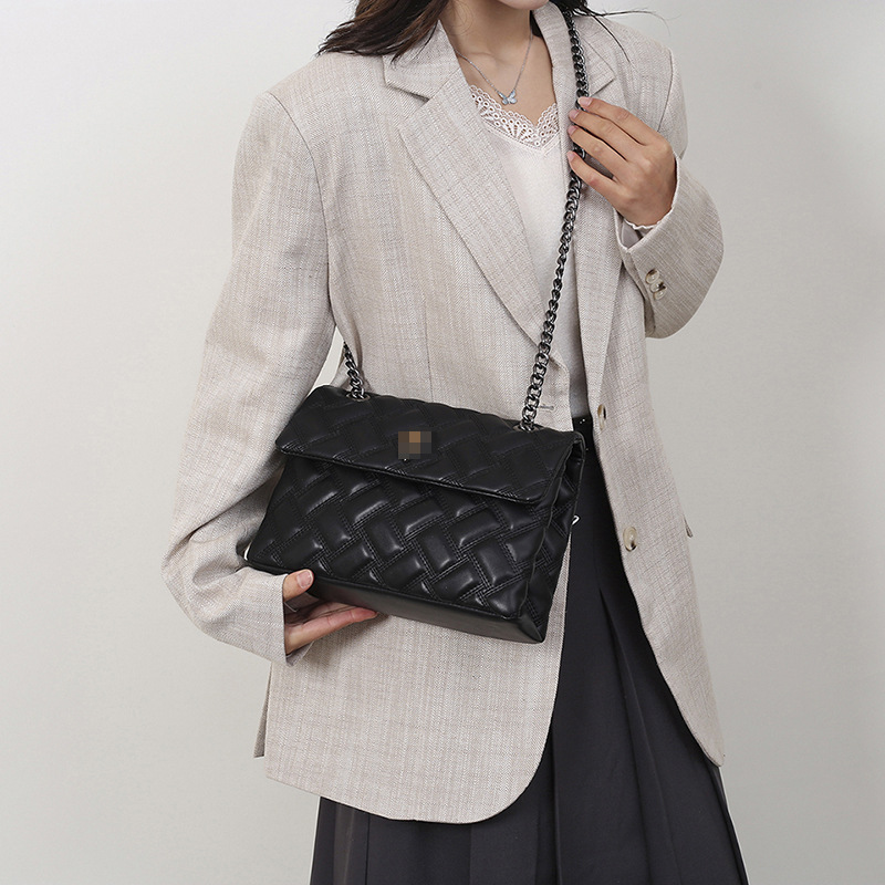 Bolso de mujer de pu transfronterizo nuevo estilo cadena de rombos de gran capacidad bolso cuadrado pequeño estilo europeo y americano tendencia de moda bolso de mensajero