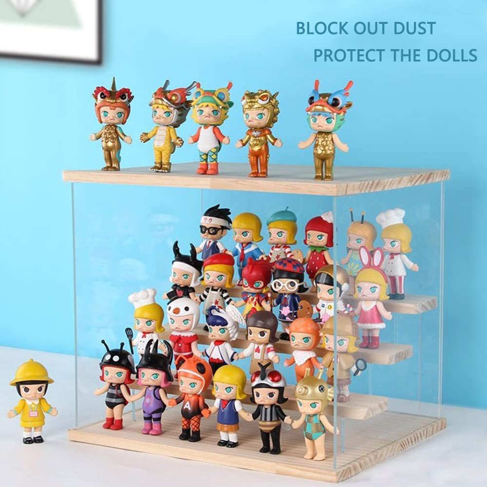 En stock caja ciega de almacenamiento soporte de exhibición burbuja caja de presentación de acrílico mate caja de almacenamiento de muñeca de jazmín transparente hecha a mano