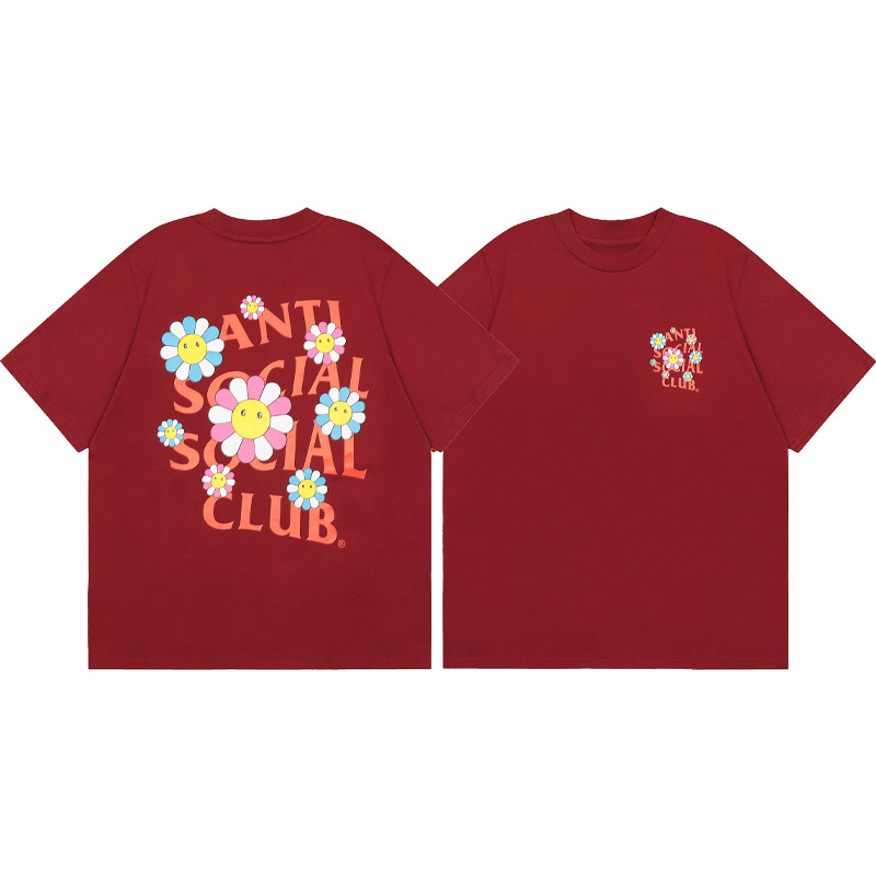 Diferencia de moneda del mercado ASSC CLUB fujiwaro Lightning serie impresa camiseta suelta de manga corta para hombres y mujeres