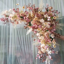 婚庆绢花拐角装饰婚礼现场布置道具包角绢花直销批发跨境热卖厂家