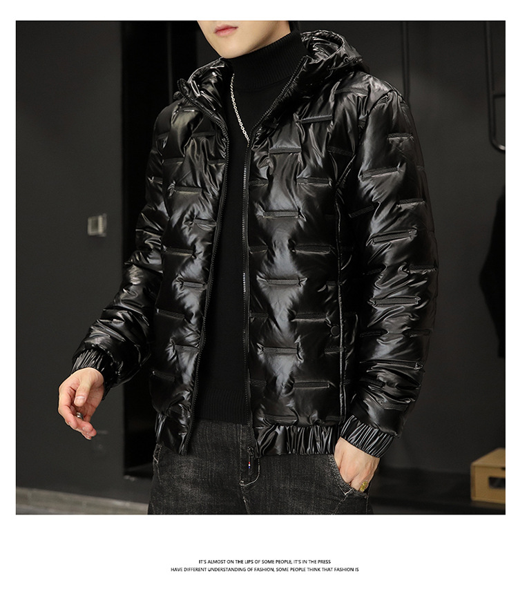 2025 Winter Men's New Hooded Padded Jacket Trendy Casual Glossy Short Padded Jacket Down Padded Jacket Men's_voghion.com