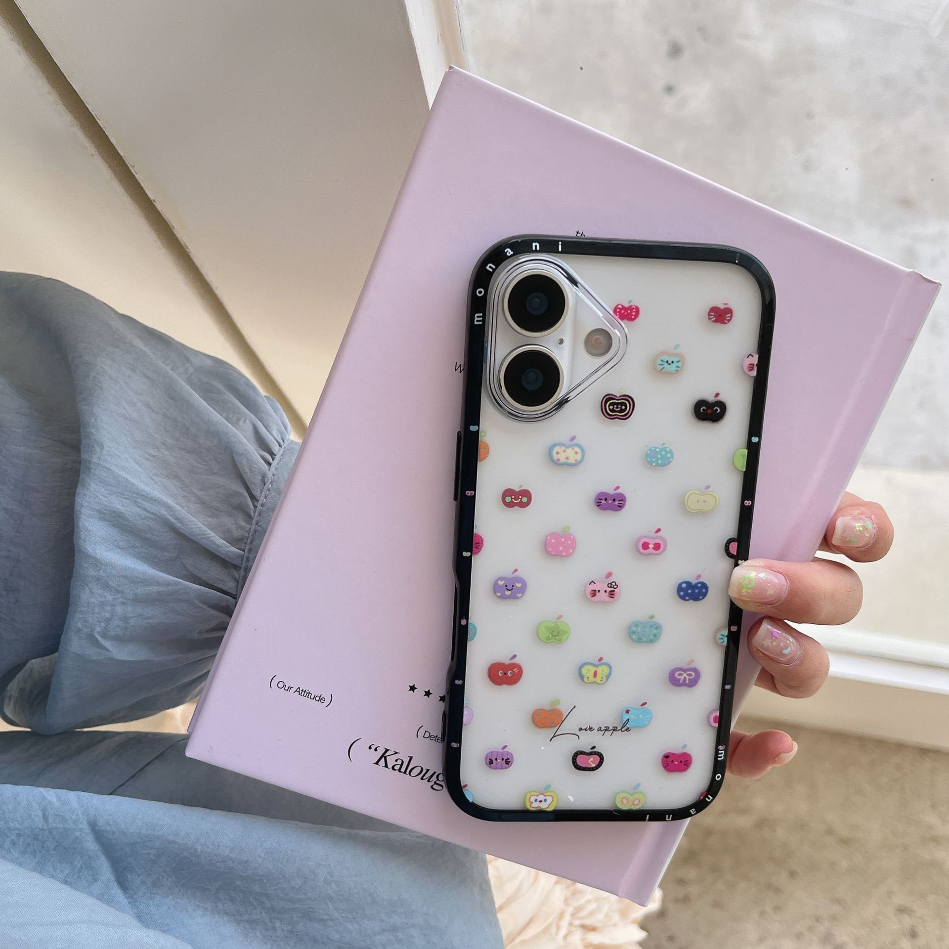 Color dopamina expresión KT para Apple 15Pro/16Pro funda para teléfono móvil 14ProMax chica 13 nuevo 16P