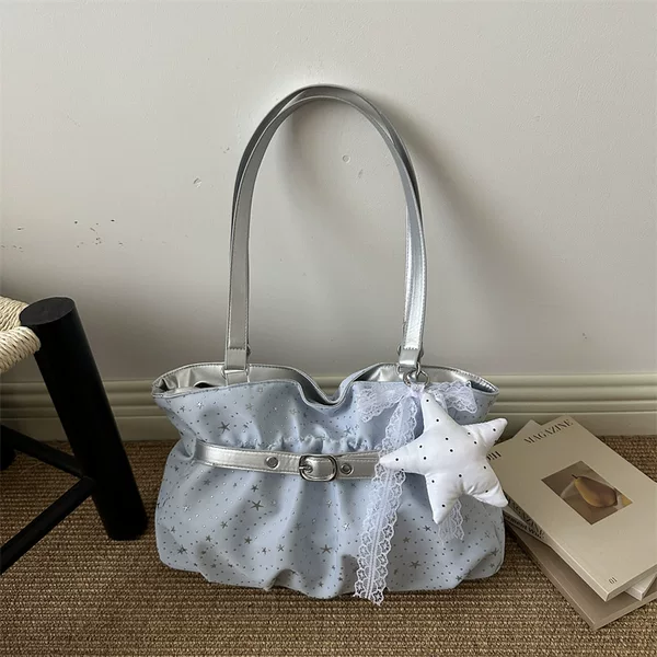 Korean-Style Cloud Star Tote Bag for Women, 2026 New Model, Large Capacity Underarm Bag, Niche Shoulder Bag