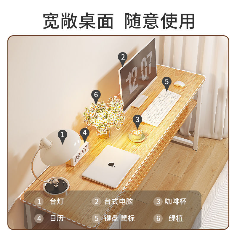 Escritorio de computadora, dormitorio de escritorio, escritorio de oficina en el hogar, escritorio largo, apartamento pequeño, estrecho contra la pared, escritorio de estudiante, estudio