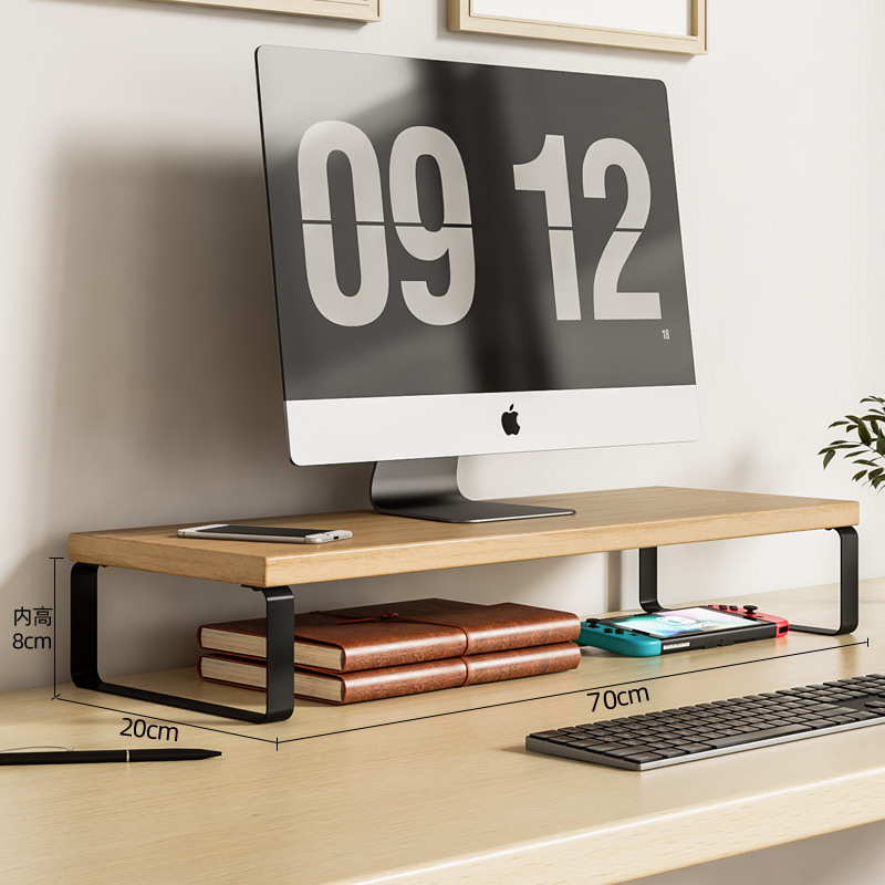70X20X9.5CM 목재 색상 + 검정색 프레임