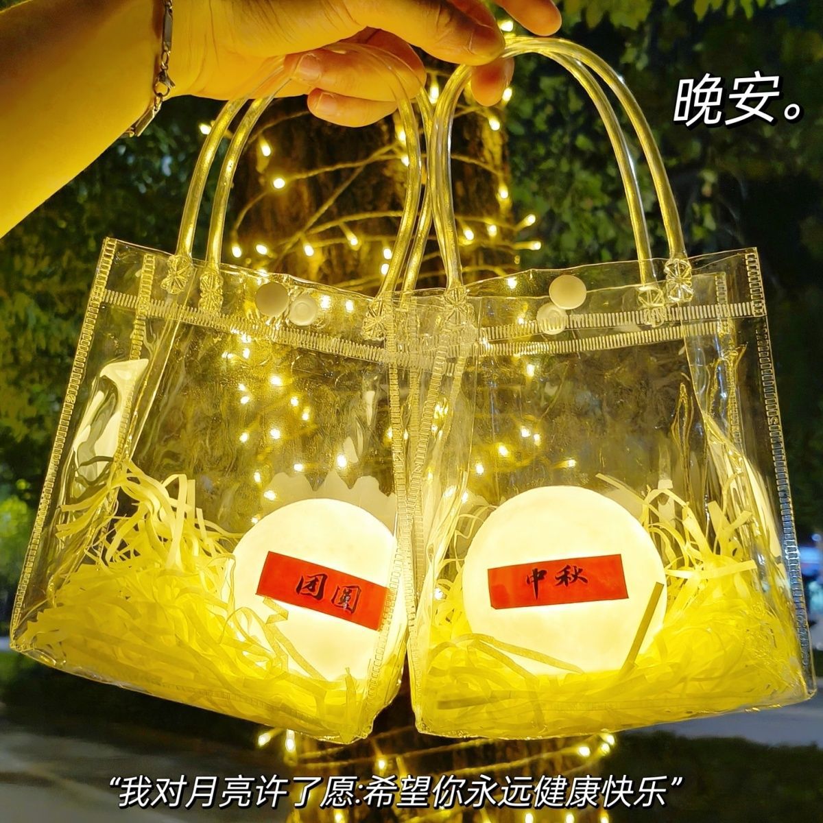 Luna/Pegatina 9.5CM/Bolsa de regalo transparente/Lafite