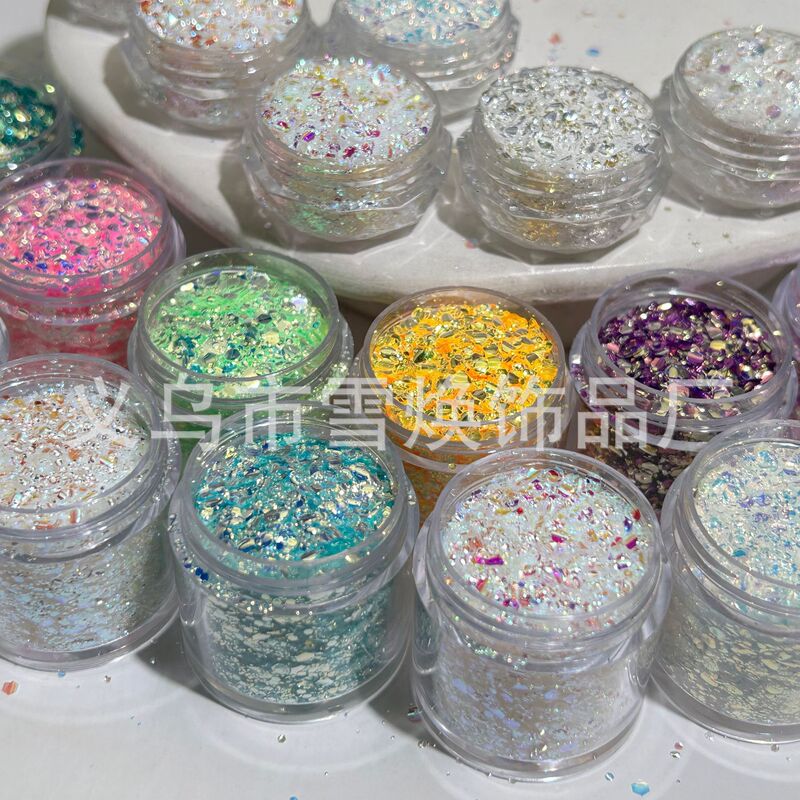 Cross-Border Dazzling Light-Catching Bubble Sequins Dreamy Nail Art Decorations Bubble Cat Eye Material Wearable Nail Decoration Glitter