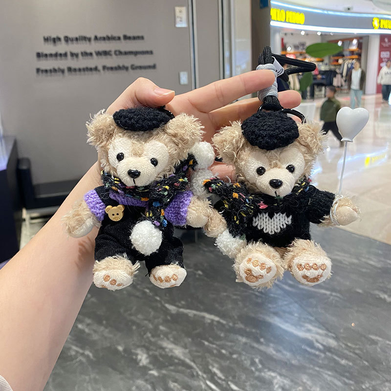 Linda muñeca de peluche Shirelimei muñeca de dibujos animados Duffy oso bolso colgante llavero de coche regalo de pareja