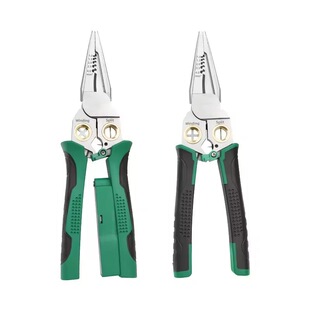 8-in -1 stainless steel wire stripping needle-nose pliers non-slip multi-function wire stripper with measuring pen wire stripper electrical pliers