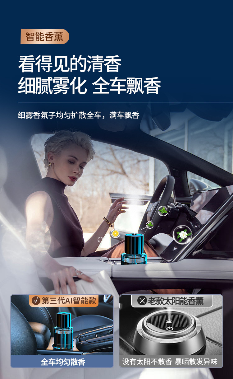 Car perfume automatic spray car dual-purpose car aromatherapy humidifier car lasting fragrance cup type fragrance