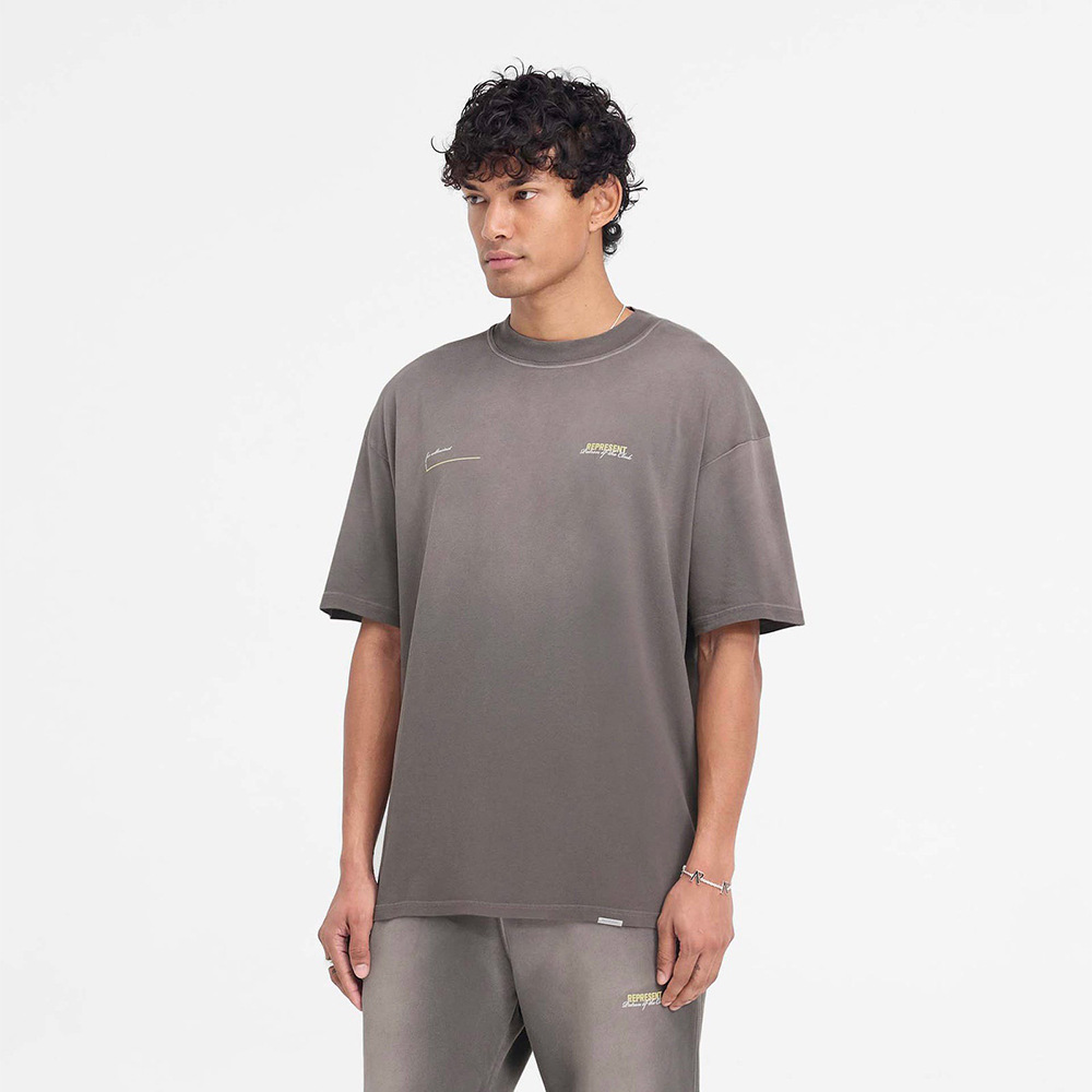 Representa letras de colores, lema, estampado, spray, caballo, viejo, retro, hombres y mujeres, camiseta casual suelta de manga corta